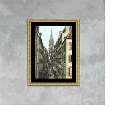 Grande Rue, Saint-Malo, Brittany, France Photo Poster Exclusive Framed Canvas Print, Vintage french poster, France trave