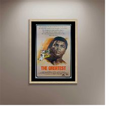 the greatest film poster framed canvas print, muhammad ali poster, boxing art prints, fight pictures, boxing poster, vin