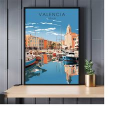 Valencia Poster | Valencia travel Print | Port of Valencia