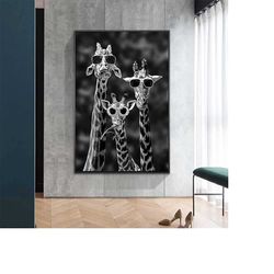 146 funny animal portrait - giraffe canvas - giraffe painting - giraffe artwork - giraffe wall art - giraffe wall decor,
