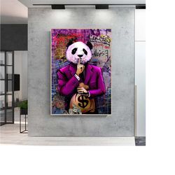 61 contemporary painting - modern painting - modern painting - panda painting - animal painting - motivational painting: