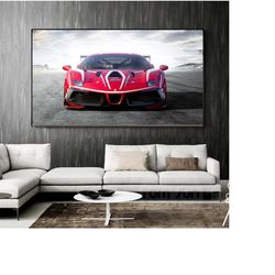 175 1 ferrari painting - car canvas large print - car painting - car prints - car artwork - car art - car wall art, car
