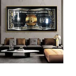 33 - Bitcoin displays | Black and Gold Crypto Picture - crypto Wall Art Prints, Luxury Canvas, Minimal Poster, Cryptocur