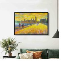 colorful houses art, colorful city canvas, colorful canvas art, city scape wall decor, architecture, home wall decoratio