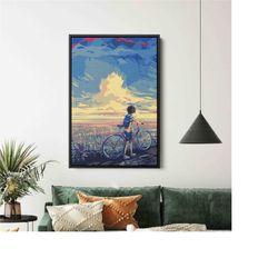 cycling art print. cycling high in the mountains.sport poster ,sports old memories canvas wall image canvas wall image