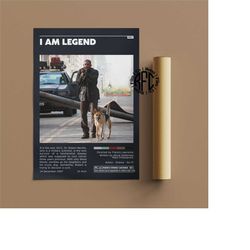I Am Legend Retro Vintage Poster | Minimalist Movie Poster | Retro Vintage Art Print | Wall Art | Home Decor