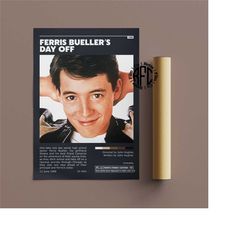 Ferris Buellers Day Off Retro Vintage Poster | Minimalist Movie Poster | Retro Vintage Art Print | Wall Art | Home Decor