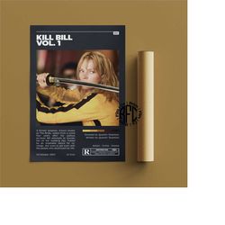 Kill Bill Vol.1 Retro Vintage Poster | Minimalist Movie Poster | Retro Vintage Art Print | Wall Art | Home Decor