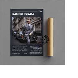 Casino Royale Retro Vintage Poster | Minimalist Movie Poster | Retro Vintage Art Print | Wall Art | Home Decor