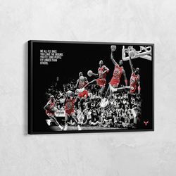 michael jordan poster, basketball quote poster, chicago bulls, jordan slam dunk canvas wall art, sports motivation poste