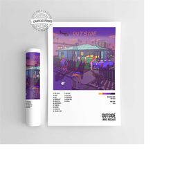OUTSIDE-Bino Rideaux Music Album Poster / High Quality Music Cover Print / A4 / A3 / A2 / A1