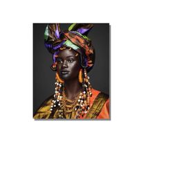 the picture of an african woman, african women canvas, african poster, african paintings, african wall art, african prin