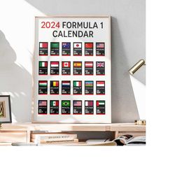 2024 Formula 1 Calendar, Formula 1 Circuits, Formula 1 Gift, F1 Wall Art, Formula 1 Poster, New F1 Calendar