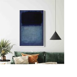 Mark Rothko Blue and Black Canvas Painting, Mark Rothko Style Canvas Wall Art,Minimalist Art,Modern Home Wall Decor,Read