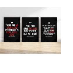 Set of Three Prints | Motivational Quote Posters | Arnold Schwarzenegger | Inspirational Digital Printable Wall Art | Wa