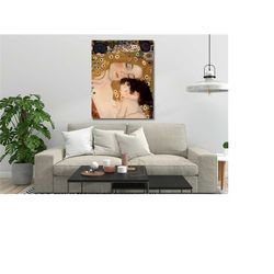 mother and child by gustav klimt canvas wall art gallery wrapped giclee gallery wall art gustav klimt painting museum ex