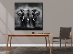 elephant family canvas art, elephant  lover canvas, elephant poster, elephant photo print, modern wall art, nature photo