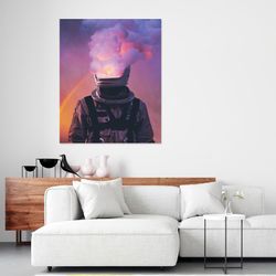 Astronaut In Space,Sublimenation,Gift For Him,Astronaut Wall Art,Canvas Wall Art,Outer Space Poster,Ready to Hang 1