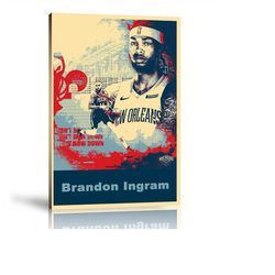Brandon Ingram, New Orleans Pelicans, NBA Sports Prints, POP Art Prints, Wall Art, Home Decor Art, Sports Player Prints,