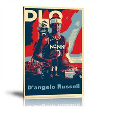 D'angelo Russell , Minnesota Timberwolves, NBA Sports Prints,POP Art Prints,Wall Art,Home Decor Art,Sports Player Prints