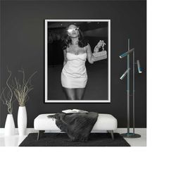 Rihanna, Superstar Fenty Photoshoot Canvas/poster, Canvas Modern Wall Art Home Decor Black/White Framed or Gallery Wrapp