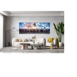150 Movie Characters Ready To Hang Canvas, Blockbuster Fine Art Panorama Poster Print, Canvas Art Prints, Movie Pano on