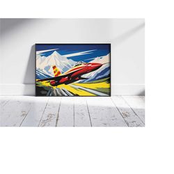 F16 Fighter Jet Wall Art - Instant Download for Air Force Gifts, Pilot Enthusiasts, & Colorful Wallpaper - Alternative C