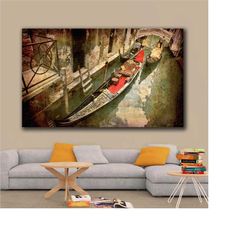 venice gondola wall art, venice landscape canvas, venice wall art, grand italy canal canvas wall art, landscape wall art