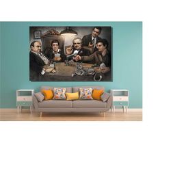 gangsters canvas wall art,gangsters poster,the godfather art,godfellas poster,large canvas wall art,luxury wall art,read