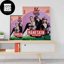 Maneskin Palco Super Bock Super Rock 18 July 2024 Meco Sesimbra Fan Gifts Home Decor Poster Canvas