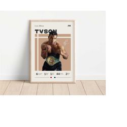 mike tyson poster, boxing poster, sports poster, boxing wall art, sport bedroom poster, gift for him