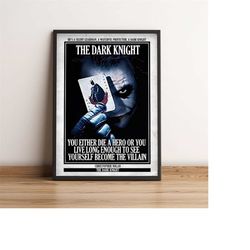 The Dark Knight | Cult Film Poster | Vintage Retro Art Print | Classic Movie Posters | Home Decor/Wall Art/Picture