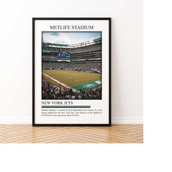 MetLife Stadium Print | New York Jets Poster | Stadium Wall Art | Black White Stadium | NFL Lovers Sport Gift | Football