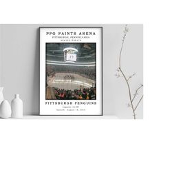 PPG Paints Arena Canvas Poster | PPG Paints Arena Stadium Print | Hockey Stadium Canvas | Digital Print Poster | Black W