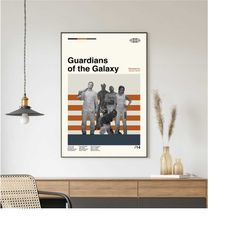 guardians of the galaxy movie poster, guardians of the galaxy print, retro movie poster, minimalist art print, vintage i