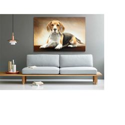 beagle print on canvas
