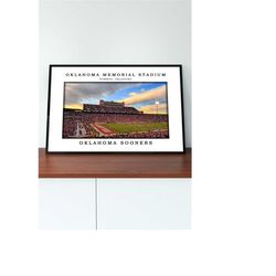 oklahoma memorial canvas poster | oklahoma memorial stadium print | framed stadium canvas | digital print poster | ncaa