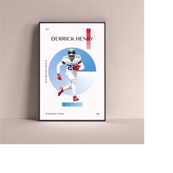 derrick henry poster, tennessee titans art print minimalist football wall decor for home living kids game room gym bar m