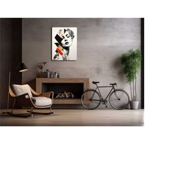 Woman Collage Metal Poster, Black And White Wall Art, Retro Wall Decor, Modern Home Decor, Living Room Wall Art, Illumin