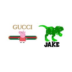 Gucci And Jake Svg, Brand Svg, Gucci Svg, Jake Svg, Trex Svg, Dinosaur Svg, Gucci Logo Svg, Cartoon Svg, Fashion Logo Sv