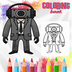 camera man coloring page
