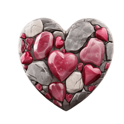 Stone Heart Clipart, 2 Digital Images in PNG format for Valentine illustrations with transparent background, commercial