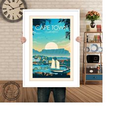 Cape Town Print South Africa Travel Poster Art Print, Poster, Wall Art, Living Room Prints, Travel Gift