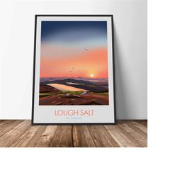 lough salt co donegal travel print, wild atlantic way, travel print, irish art, art prints, ireland, graphic print, irel