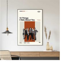 10 things i hate about you movie poster, 10 things i hate about you print, wall art, minimalist movie, high quality, mod