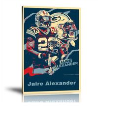 Jaire Alexander, Green Bay Packers, NFL Sports Prints, POP Art Prints, Wall Art, Home Decor Art, Sports Player Prints, M