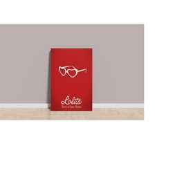 lolita sunglasses red and white preppy wall art / preppy dorm room decor / aesthetic canvas poster / coquette room decor