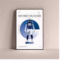 deforest buckner poster, indianapolis colts art print minimalist football wall decor for home living kids game room gym