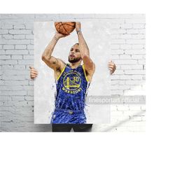 stephen curry poster v2, canvas wrap, basketball framed print, sports wall art, man cave, gift, kids room decor