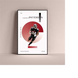 cordarrelle patterson poster, atlanta falcons art print minimalist football wall decor for home living kids game room gy